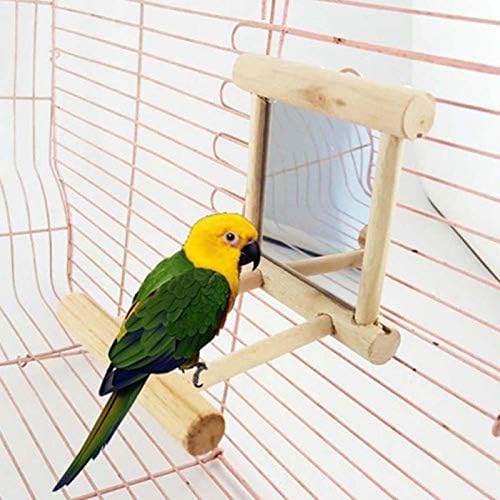 noPet Papağan Ahşap Pet Oyuncak Ayna Oyuncak Papağan Oyuncaklar Tırmanmaya Aksesuarları için Papağanının Papağanlar Küçük