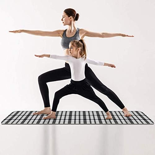 Unicey Ekose Baskı Yoga Mat Kalın Kaymaz Yoga Paspaslar için Kadın ve Kız egzersiz matı Yumuşak Pilates Paspaslar, (72x24 in,