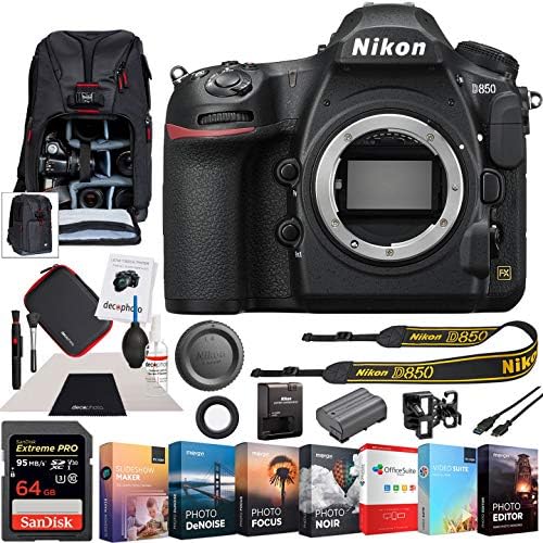 Nikon D850 45.7 MP Full Frame FX Formatlı Dijital SLR Fotoğraf Makinesi 64GB Hafıza Kartı, Fotoğraf ve Video Profesyonel Düzenleme