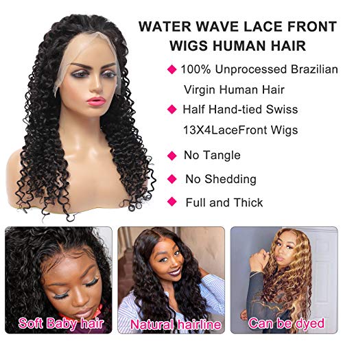 Ubuty Tutkalsız Su Dalga peruk HD Şeffaf 13x4 Dantel ön peruk, 150 % Yoğunluk Derin Kıvırcık ıslak insan saç peruk siyah kadınlar