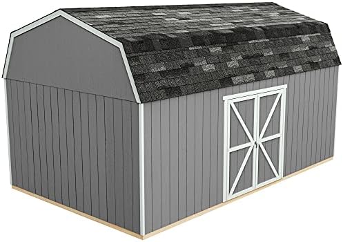 Kullanışlı Ev Ürünleri Hudson 12x20 Do-it-Yourself Zeminli Ahşap Depolama Kulübesi
