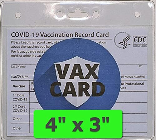 Genel CDC Aşılama Kartı Koruyucusu 4 X 3 İnç Bağışıklama Kaydı Aşı Kartları Kapak Tutucu Şeffaf Vinil Plastik Kılıf (Çoklu Paket)
