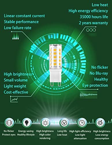 TOWBEBER 4 W G9 LED Ampul Günışığı Değiştirir 40 Watt Ampuller, 4000 K Yüksek Parlaklık g9 Ampul için Avize,400LM T4 G9 Bi-pin