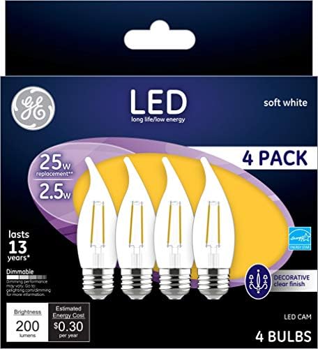 G E aydınlatma 10193 2.5 W LED CAM Ampul (4 Paket), 4 Sayım