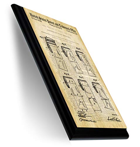 Tuvalet Kağıdı Patent ve Marka Çizimi 9 x 12 inç Ahşap Plak