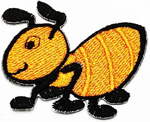 HHO Yama Sevimli Pretty Böcek Bahçe Yamalar Turuncu Karınca Karikatür Çıkartmalar Logo Geri Ceket T-Shirt Yama Dikmek Demir on