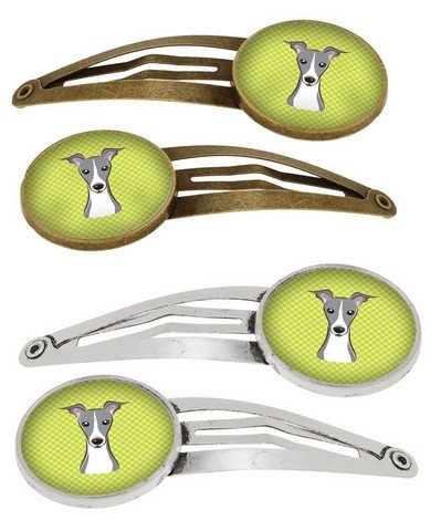 Dama tahtası Kireç Yeşili İtalyan Greyhound Tokalarım Saç Klipleri44; 4 Set