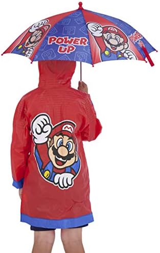 Nintendo Çocuk Şemsiyesi ve Slicker, Süper Mario Yürümeye Başlayan Çocuk Yağmur Giyim Seti, 4-7 Yaş Arası Çocuklar için