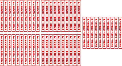 Şantiye Toplu Paketi Dikey Vinil Kendinden yapışkanlı Yangın Söndürücü Dolapları kırmızı çıkartması 2 x 18 toplu paketi 50