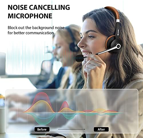 Gürültü Önleyici Mic ile Bluetooth Kulaklık V5. 0, 25 H Çalma Süresi Eller Serbest Rahat Fit Kablosuz iPhone Android Cep Telefonları