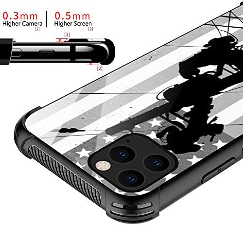 ıPhone 12 Pro Max Durumda, Amerikan Vatansever Lineman iPhone 12 Pro Max Kılıfları Erkekler Boys için Organik Cam [Anti-Scratch]