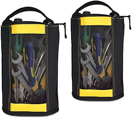 MELOTOUGH 16 Yakın Üst Geniş Ağız Depolama alet çantası organizatör + Tuval Fermuar alet çantası fermuarlı çanta ile Örgü Pencere