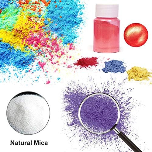 Mika Tozu Pigment 20 Renkler Doğal Toz Pigmentler, Epoksi Reçine Boya için DIY Balçık, Sabun Yapımı, Tırnak Sanat, Makyaj, Boya