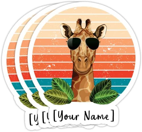 Kişiselleştirilmiş Çıkartmalar, Özel Ad Sevimli Renkli Zürafa Sticker, Hediye Zürafa Sevgilisi Kadın Genç Kız için, özelleştirilmiş