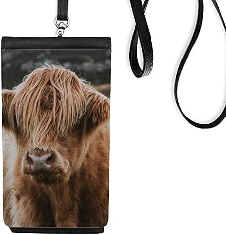 Karasal Organizma Hayvan Buffalo Telefon Cüzdan çanta Asılı Cep Kılıfı Siyah Cep