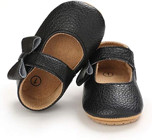 BEBARFER Bebek Bebek Kız Mary Jane Flats Kaymaz Kauçuk Taban Toddler Ilk Yürüyüşe Prenses Elbise Ayakkabı Beşik Ayakkabı