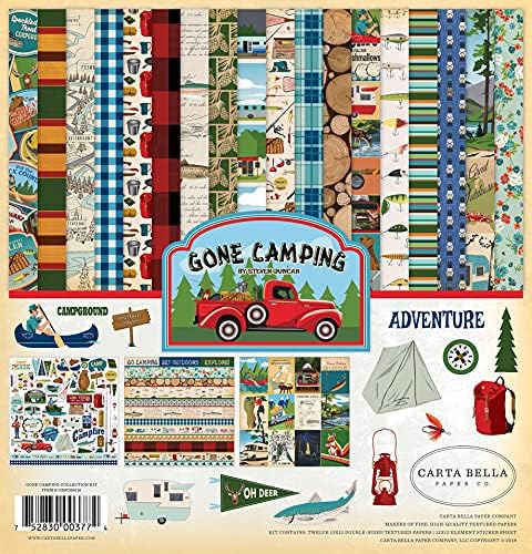Gone Camping Collection Kit Kağıt, 12 x 12, Çok Renkli (2 Paket)
