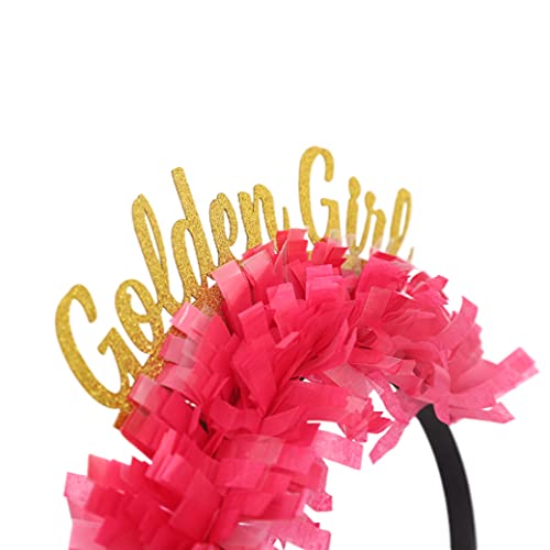 Altın Kız Parti Tiara için Doğum Günü-Parti Taç doğum günü hediyesi Onun için, komik Pembe Renkli Kağıt Başlık, parti Dekor için