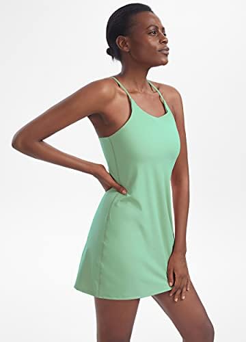 Kadın Egzersiz Elbise, Kolsuz Dahili ile Sutyen ve Şort Cep Atletik Elbise için Golf Sportwear Tenis Elbise …