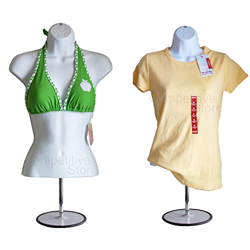 EZ-Mankenler Kadın Manken Gövde, Elbise Formu Hollow Geri Vücut Tshirt Ekran, w / Metal Tezgah Üstü için Standı için Zanaat Gösterir,