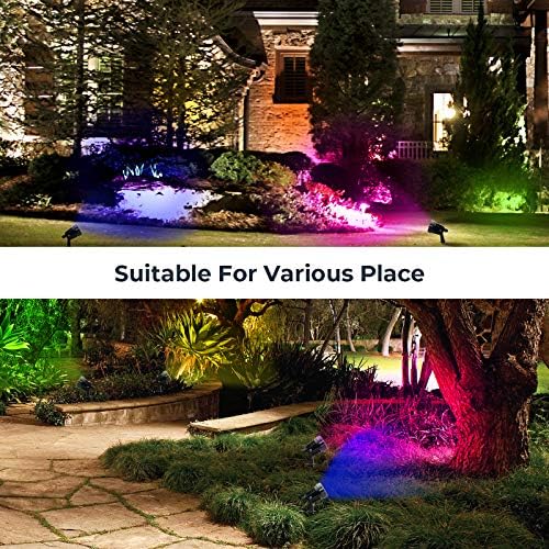 Peyzaj ışıkları renkli spot su geçirmez açık LED peyzaj spot zemin başak standı ile uzaktan kumanda için bahçe ağaçları bayrakları