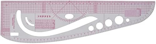 EuısdanAA İşlevli Plastik Metrik Eğrisi Kesme Out Cetvel Terzi Aracı 45 cm (Herramienta de sastre de regla de corte de curva