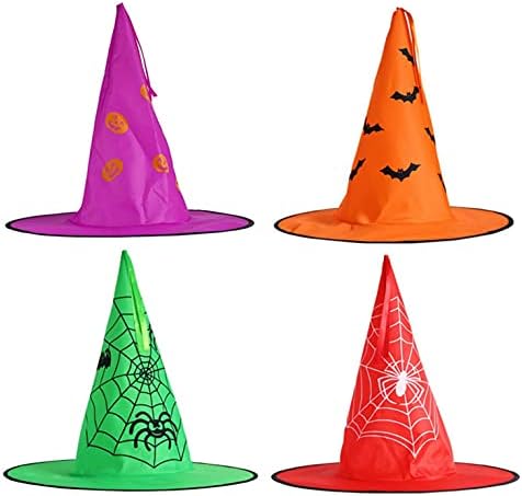 Dört parçalı Cadılar Bayramı temel aydınlık kabak cadı şapka yarasa korku desen şapka