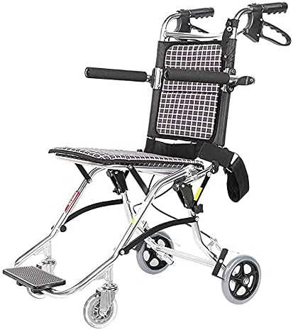 Görevli Tahrikli Tekerlekli Sandalye, Süper Hafif Alüminyum Çerçeve Tekerlekli Sandalye, 34cm Koltuk Genişliği, El Frenli Katlanır
