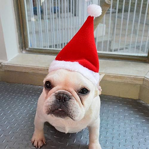 Noel Kedi Peluş Santa Şapka Pelerin Eşarp Köpek Pet Cosplay Kostüm Noel Yavru Köpek Kırmızı Kapaklar Yaka Manteau Kadife Giyim