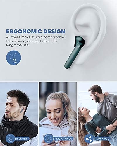 Beben IPX7 Su Geçirmez Bluetooth Kulaklıklar, Gerçek Kablosuz Kulaklıklar, C Tipi Şarj Kılıfı ve mikrofonlu 30H Döngüsel Çalma
