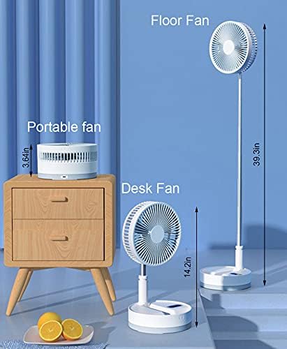 Taşınabilir Masa ve Masa Fanı, SAYTAY 7200mAh USB Şarj Edilebilir Pille Çalışan Katlanabilir Fan,Küçük Ultra Sessiz Kişisel Ayaklı