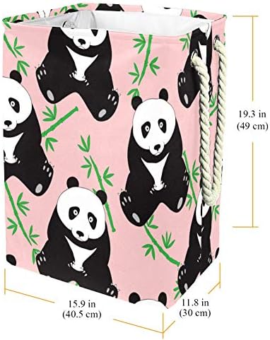Unicey Sevimli Pandalar Desen Büyük Ölçekli Çamaşır Sepeti Katlanabilir Depolama Sepeti Yatak Odası Bebek Kreş için