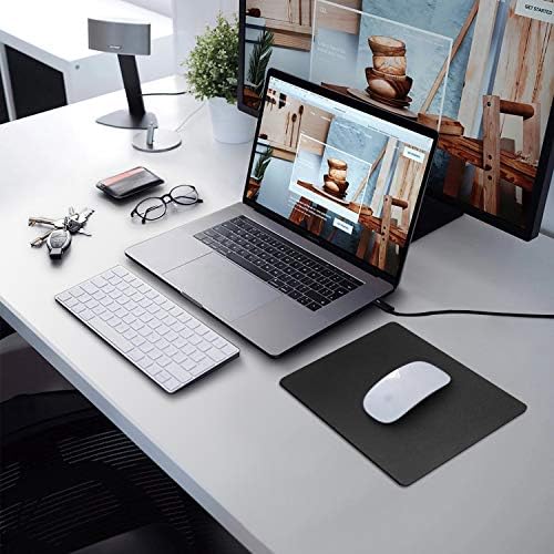 Mouse Pad 12.6×10.8 × 0.08 inç Premium Dokulu Kaymaz Kauçuk Taban Fare Mat Mousepad Ofis ve Ev için, Siyah (2 Paket)