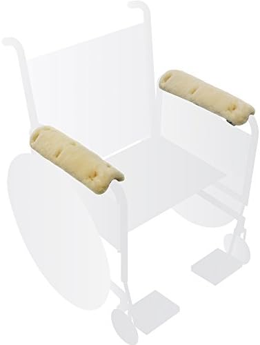 Eurow Koyun Derisi Tekerlekli Sandalye Kol Dayama Kapakları-Ofis için Polar Pedler, Taşıma Sandalyeleri-Evrensel Uyum, Yıkanabilir,