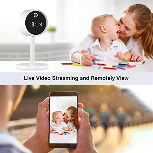 Masaüstü Ev Güvenlik Kameraları, akıllı Çalar Saat Gizli Video Gözetim 1080 P Gece Görüş Kamera bebek izleme monitörü, Beyaz