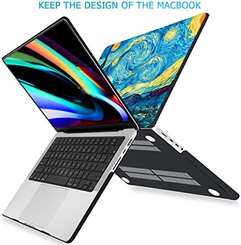 MacBook Pro 14 inç Kılıf için Mektron 2021 Yayın Modeli A2442, plastik Mat Baskı Sert Kabuk Kapak Klavye Cilt Ekran Koruyucu