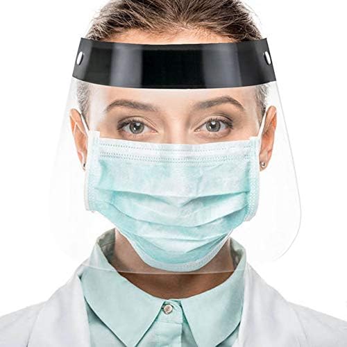 100 Paket Siyah Güvenlik Yüz Kalkanı Anti Sis Ayarlanabilir Temizle Tam Yüz Maskesi Kalkanları Visor Hafif Kullanımlık Plastik