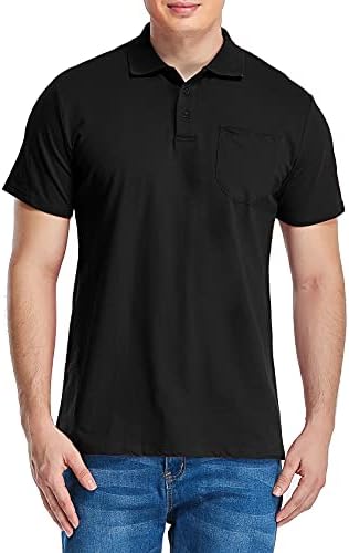 Brosloth erkek Uzun Kollu POLO Gömlek Klasik Düzenli Fit Nedensel Gömlek Sağ Göğüs Paketi ile Spor Gömlek