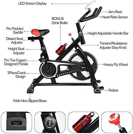 Lunchbox.com Egzersiz Bisikleti Bisiklet Eğitmeni Kardiyo Fitness Egzersiz Makinesi, dilsiz Iplik Bisiklet Eliptik Kaybetmek