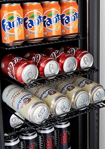 Phiestina 15 İnç İçecek Soğutucu Buzdolabı-96 Kutu Soda Bira veya Şarap için Cam Kapılı Dahili veya Serbest Duran İçecek Buzdolabı-Ev
