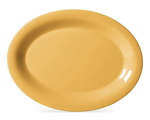 OP-135-TY Melamin Oval Servis Tabağı / Yemek Tabağı, 13.5 x 10.25, Tropikal Sarı (12'li Set)alın