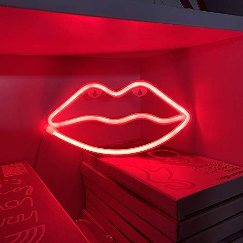 Kırmızı Dudaklar Neon Işaretleri LED dudaklar Işareti ışıkları Neon gece ışık burcu Fare Şekilli Sevimli Odası Dekorasyon Duvar