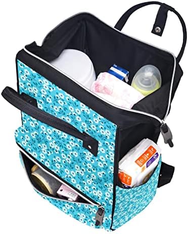 Mavi Mini çiçek bebek bezi sırt çantası büyük kapasiteli Laptop sırt çantası fermuar rahat şık seyahat sırt çantaları