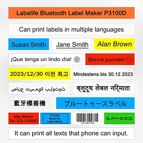 Bluetooth Etiket Makinesi, Taşınabilir Etiket Makinesi Makinesi ile Bant ve ve Güç Adaptörü, Kablosuz Etiket Yazıcı ile Birden