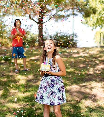Şeftali Parti poppers konfeti topları, (12 inç) 6 Paket renkli biyobozunur konfeti poppers doğum günü partisi POP | Her konfeti