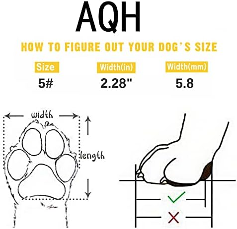 AQH Köpek Boots Paw Koruyucu, Yansıtıcı Trim ile Açık için Su geçirmez Köpek Ayakkabı Sağlam Kaymaz Kauçuk Tabanlar