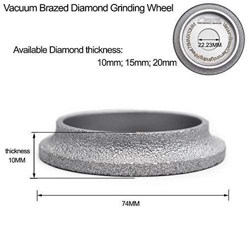 SHDIATOOL 3 İnç Profil El Elmas Tekerlek Yüksekliği 20mm Demi-bullnose Kenar Taşlama için Taş Mermer Granit Kaya