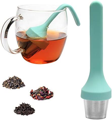 Fenshine Çay Demlik, ekstra İnce Örgü Çay Bardağı Filtre Silikon Kolu Paslanmaz Çelik çay süzgeci Gevşek Çay Dik için Gevşek