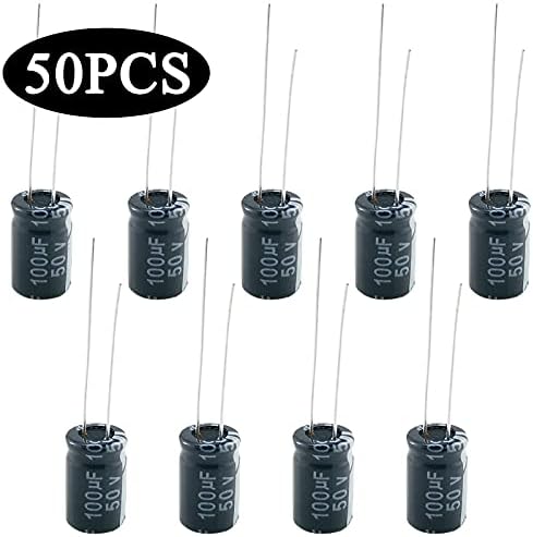 JİADONG 100 UF 50 V Kapasitörler, DIY Elektronik Proje için 50 ADET 8X12 Elektrolitik Kondansatör
