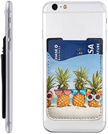 Sahil Plaj Sarı Geometrik Ananas Telefon kartı tutucu Cep Telefonu Sopa Kart Cüzdan Kol Cep Telefonu Geri Sopa Cüzdan